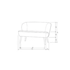 Sara Bankje Boucle Creme 110cm