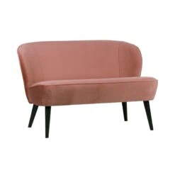 Sara Bankje Velvet Oud Roze 110cm