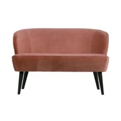 Sara Bankje Velvet Oud Roze 110cm