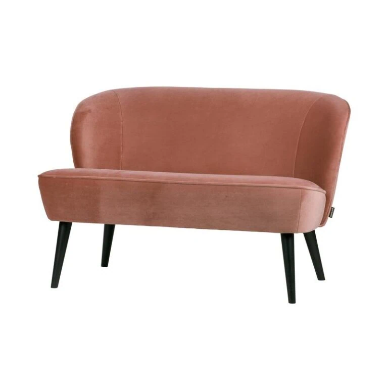 Sara Bankje Velvet Oud Roze 110cm