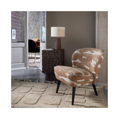 Sara Fauteuil Geweven Stof Camouflage Dessin Zand