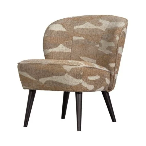 Sara Fauteuil Geweven Stof Camouflage Dessin Zand