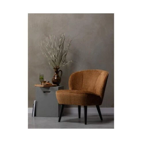 Sara Fauteuil Structure Velvet Cognac