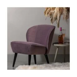 Sara Fauteuil Velvet Warm Lila