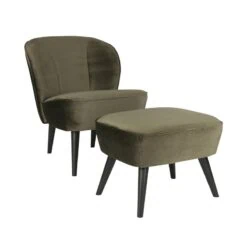 Sara Hocker Op Poten Velvet Warm Groen 56cm