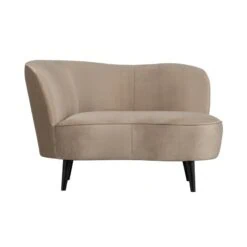 Sara Lounge Fauteuil Links Velvet Khaki 112cm