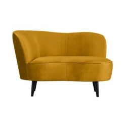 Sara Lounge Fauteuil Links Velvet Oker 112cm