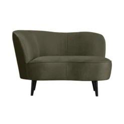 Sara Lounge Fauteuil Links Velvet Warm Groen 112cm