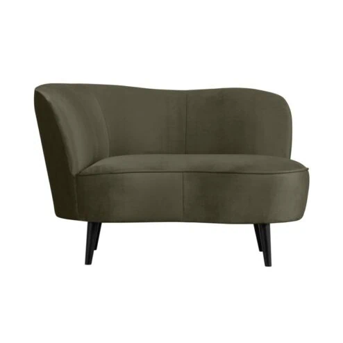 Sara Lounge Fauteuil Links Velvet Warm Groen 112cm