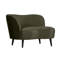 Sara Lounge Fauteuil Links Velvet Warm Groen 112cm
