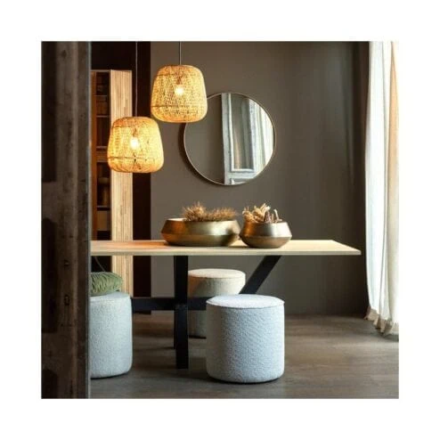 Sara Poef Hoog rond Boucle Creme 46cm