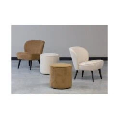 Sara Poef Hoog rond Boucle Creme 46cm