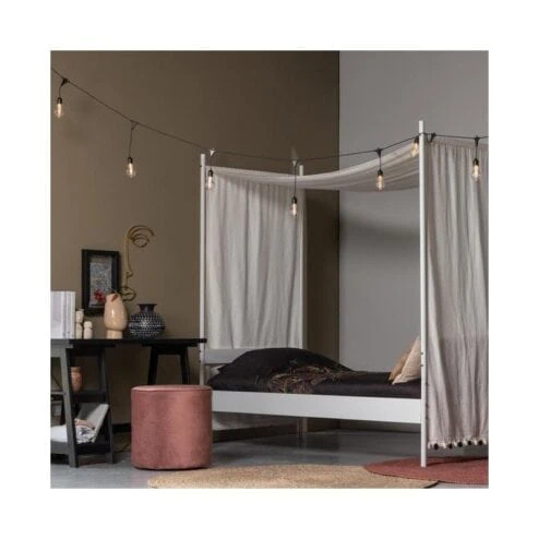 Sara Poef Hoog rond Velvet Oud Roze 46cm