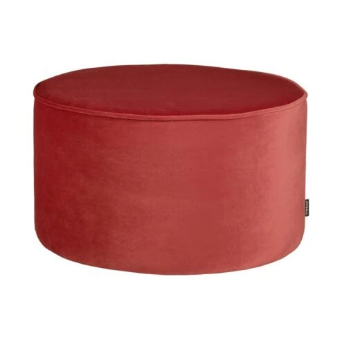 Sara Poef Laag rond Velvet Framboosrood 36cm