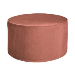 Sara Poef Laag rond Velvet Oudroze 36cm