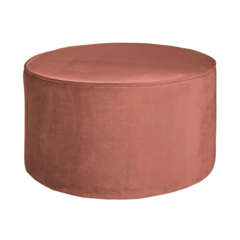 Sara Poef Laag rond Velvet Oudroze 36cm