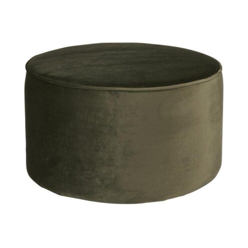 Sara Poef Laag rond Velvet Warmgroen 36cm