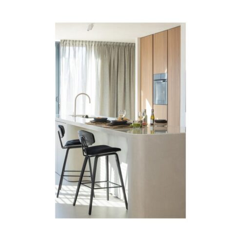 Senn Barstoel Velvet Zwart