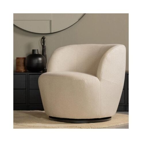 Serra Draaifauteuil Geweven Stof Off White