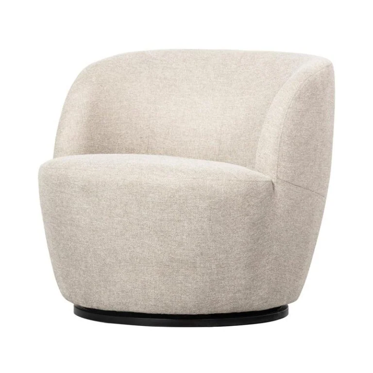 Serra Draaifauteuil Geweven Stof Off White