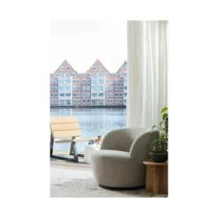 Serra Draaifauteuil Geweven Stof Zand