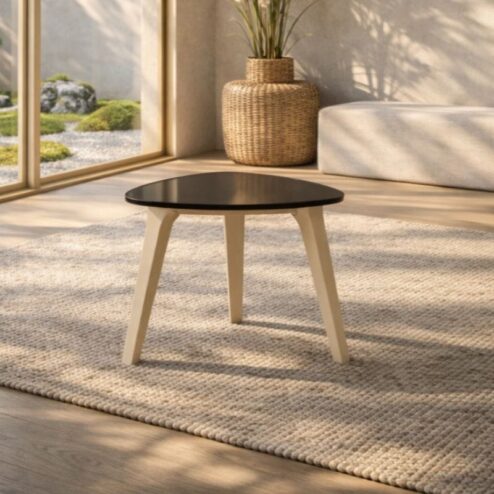 Siem Salontafel L Beige/bruinglas 70cm