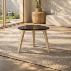 Siem Salontafel M Beige/bruinglas 50cm