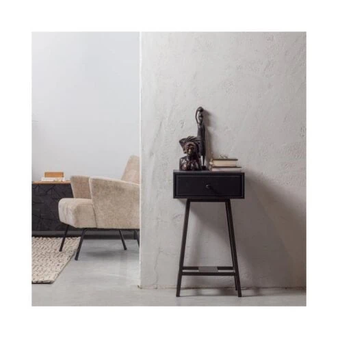 Skybox Sidetable Mangohout Zwart 40cm