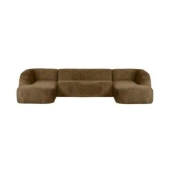 Sloping U-Vorm Bank Structure Velvet Brass
