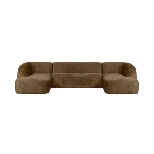 Sloping U-Vorm Bank Structure Velvet Brass