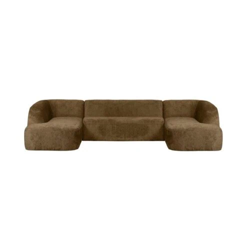 Sloping U-Vorm Bank Structure Velvet Brass