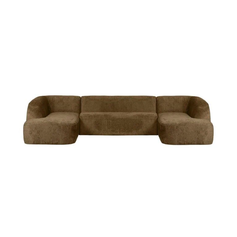 Sloping U-Vorm Bank Structure Velvet Brass