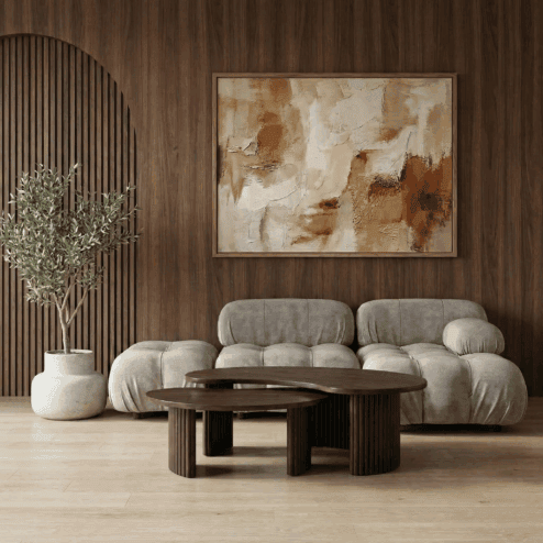 Sofia Salontafel set van 2 organisch Walnoot 125cm en 85cm