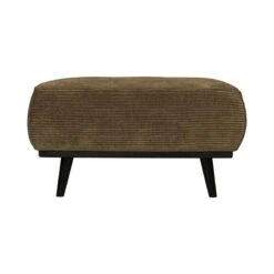 Statement Hocker Ribstof Olijfgroen 80cm