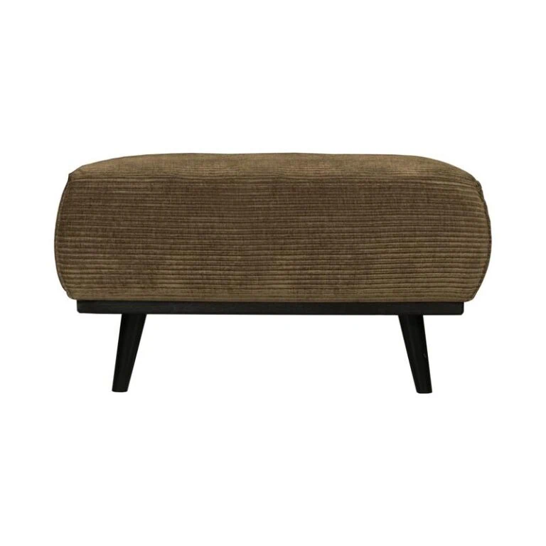 Statement Hocker Ribstof Olijfgroen 80cm