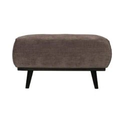 Statement Hocker Ribstof Taupe 80cm