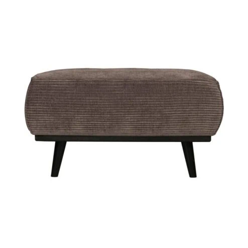 Statement Hocker Ribstof Taupe 80cm