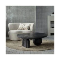 Steppe Salontafel Mangohout Zwart 110cm