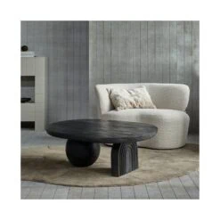 Stone Bankje Links Boucle Creme 112cm