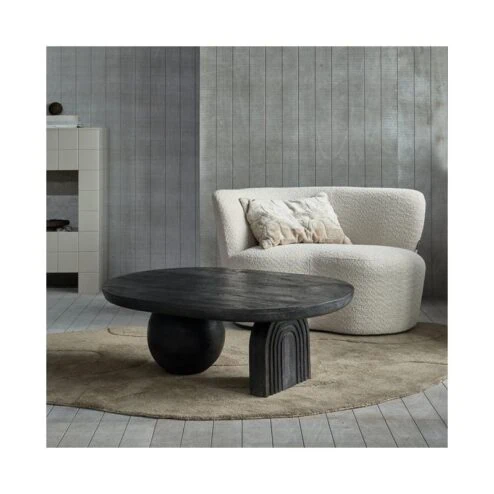 Stone Bankje Links Boucle Creme 112cm