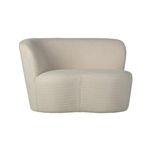 Stone Bankje Links Boucle Creme 112cm