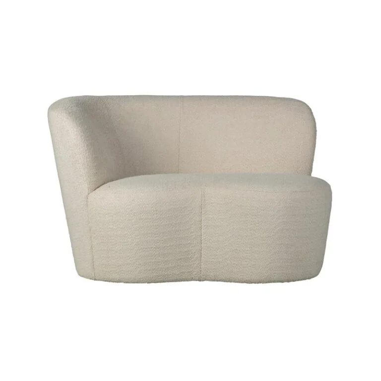 Stone Bankje Links Boucle Creme 112cm