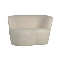 Stone Bankje Rechts Boucle Creme 112cm