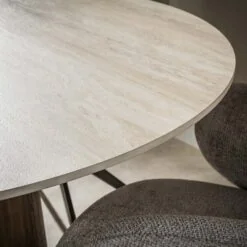 Strato Eettafel Rond keramiek Travertin 120cm
