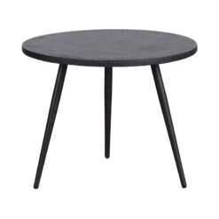 Suze Bijzettafel rond set van 2 Hout/Metaal Zwart