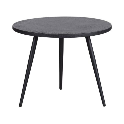 Suze Bijzettafel rond set van 2 Hout/Metaal Zwart