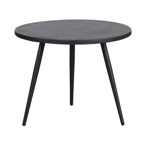 Suze Bijzettafel rond set van 2 Hout/Metaal Zwart