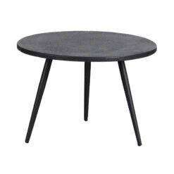 Suze Bijzettafel rond set van 2 Hout/Metaal Zwart