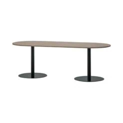 Tablo Eettafel ovaal VL Eikenhout pebble grey/zwart 220cm