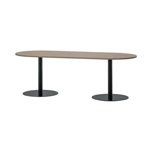 Tablo Eettafel ovaal VL Eikenhout pebble grey/zwart 220cm
